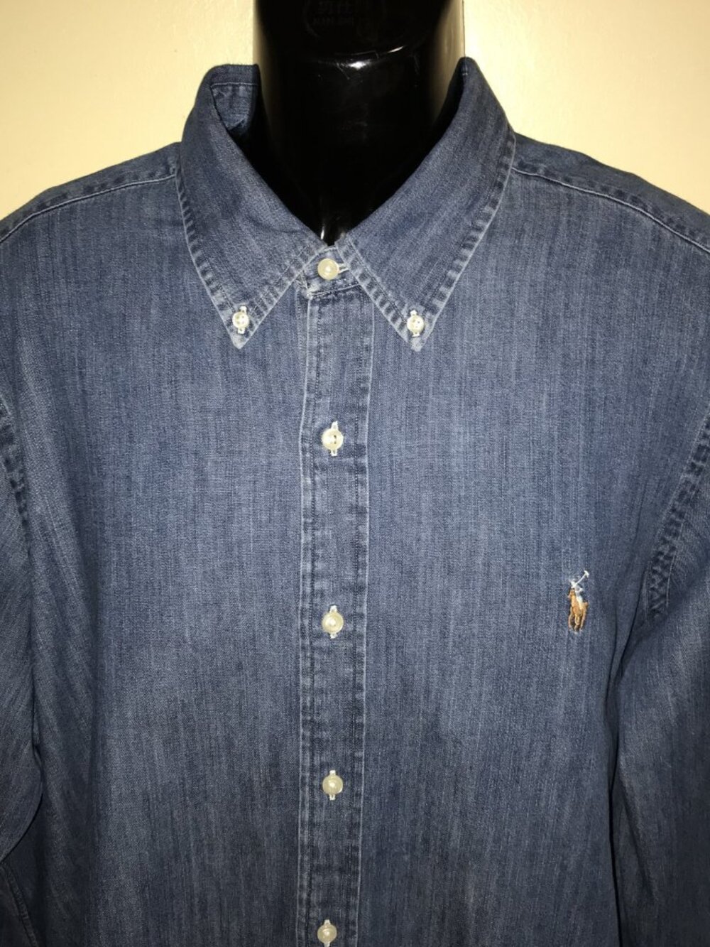 Men's Ralph Lauren Denim Long Sleeve Button Front Shirt-Size XL - Picture 4 of 9